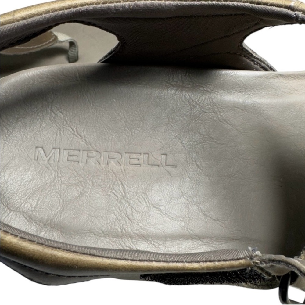 Merrell Tideriser Luna Leather Adjustable T-Strap Brindle Thong Sandals Size 10 - Picture 10 of 15